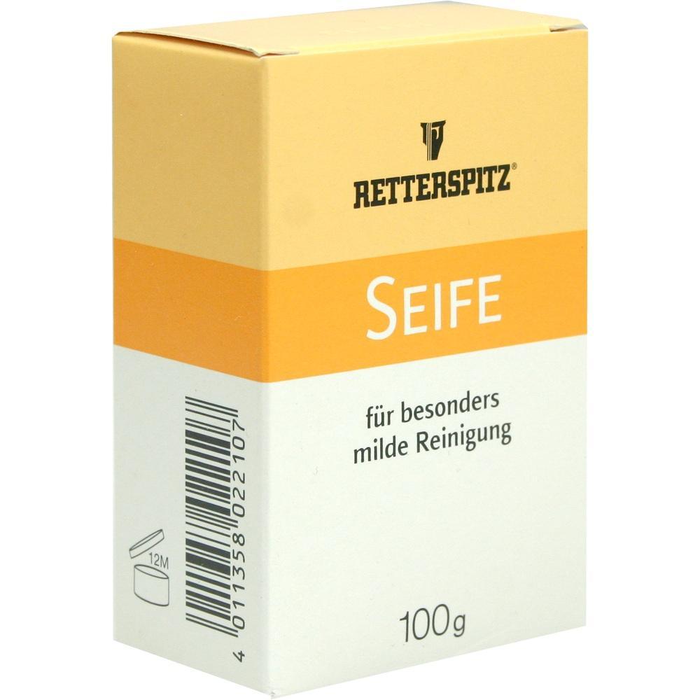 Gelbe und weiße Seifenschachtel mit Aufschrift "für besonders milde Reinigung".