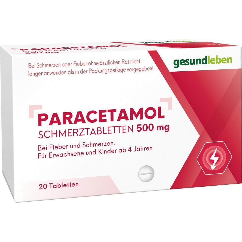 Eine Packung Paracetamol Schmerztabletten 500 mg für Fieber und Schmerzen.