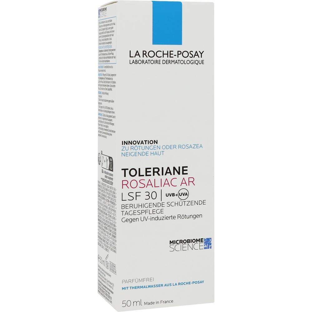 Eine weiße Verpackung von La Roche-Posay Creme für empfindliche Haut mit LSF 30.